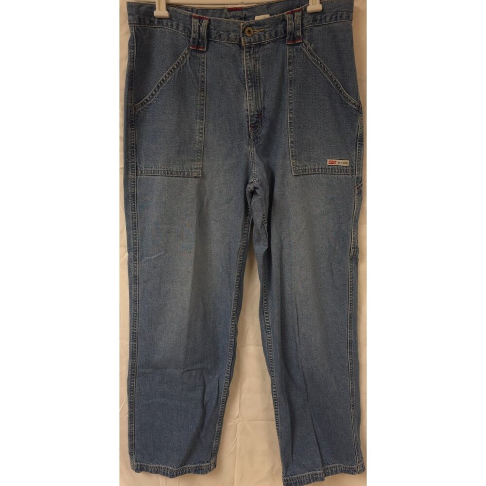Vtg Levis Dry Goods Jeans Women 14 Reg M Baggy Utility Wide Leg Skater 90s 34x32